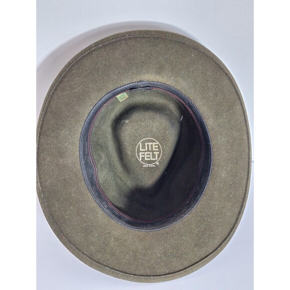 Vintage Bonner Lite Felt Wool Indiana Jones Fedora Mens XL Green Made In USA - Picture 5 of 8